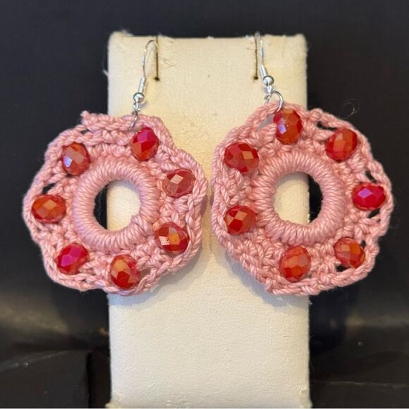 Jewelry - 925 Hand crochet earrings